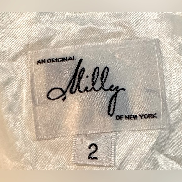 Milly Sleeveless Ivory White Runway Front Cutout Belted Mini Dress - Picture 8 of 8